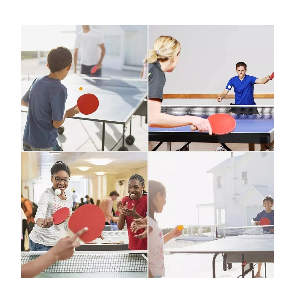 Juego De Paletas De Tenis De Mesa Rojo Para Ping Pong Ajusta