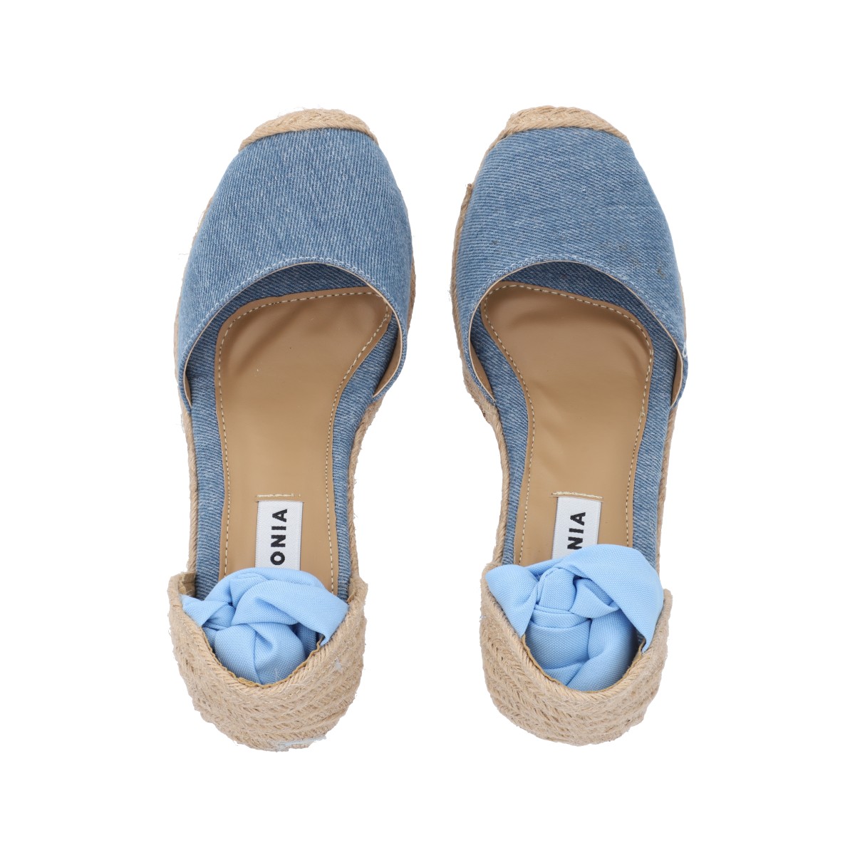 Alpargata Punta Cerrada De Plataforma Virginia Con Yute Lona Premium Mezclilla Para Mujer.