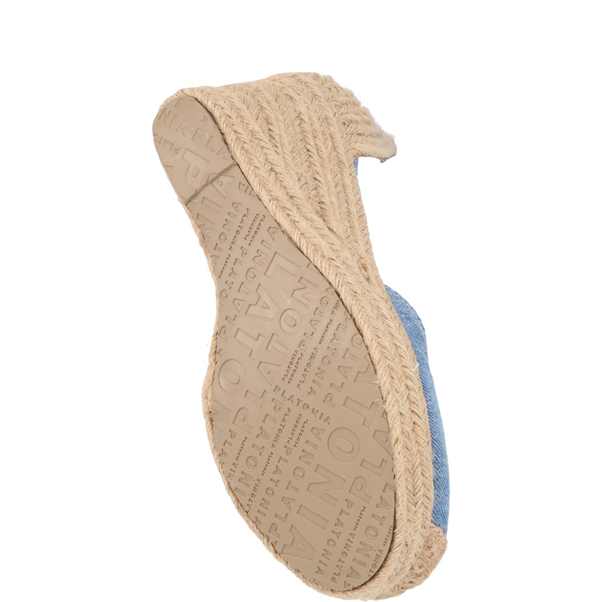 Alpargata Punta Cerrada De Plataforma Virginia Con Yute Lona Premium Mezclilla Para Mujer.
