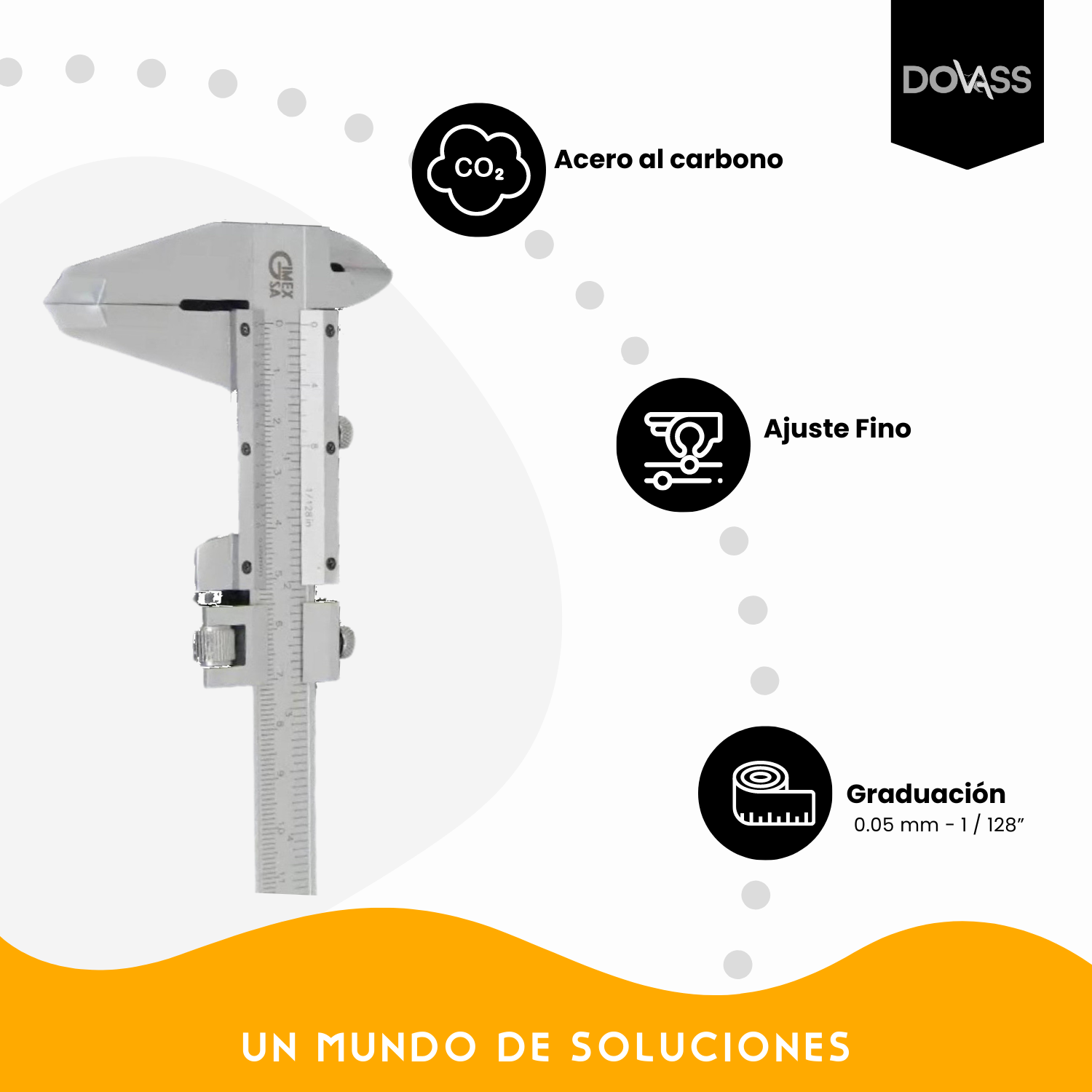 Calibrador Pie De Rey 24 Pulgadas 0.05mm Ajuste Fino Karlen-para medir diámetro Exterior, diámetro Interior y Profundidad, con micrómetro De Acero Inoxidable Escala Grabada en mm