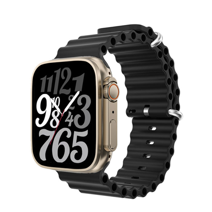 Combo Smartwatch I8 Ultra 2 correas + audifonos y carga inalámbrica Negro