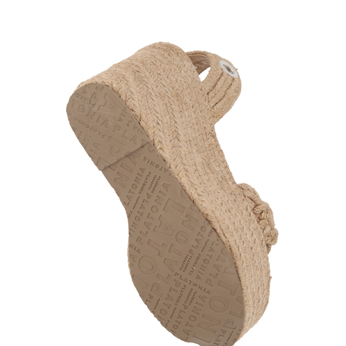 Apargata De Plataforma Con Yute Mirella Lona Premium Verde Olivo Para Mujer.