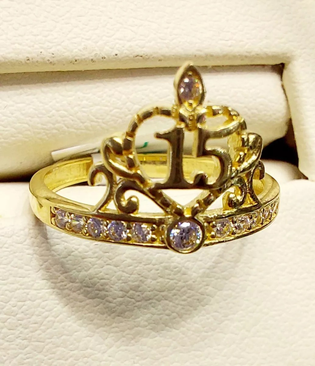Anillo Mi Corona 15 Años Oro 10 K. + Obsequio