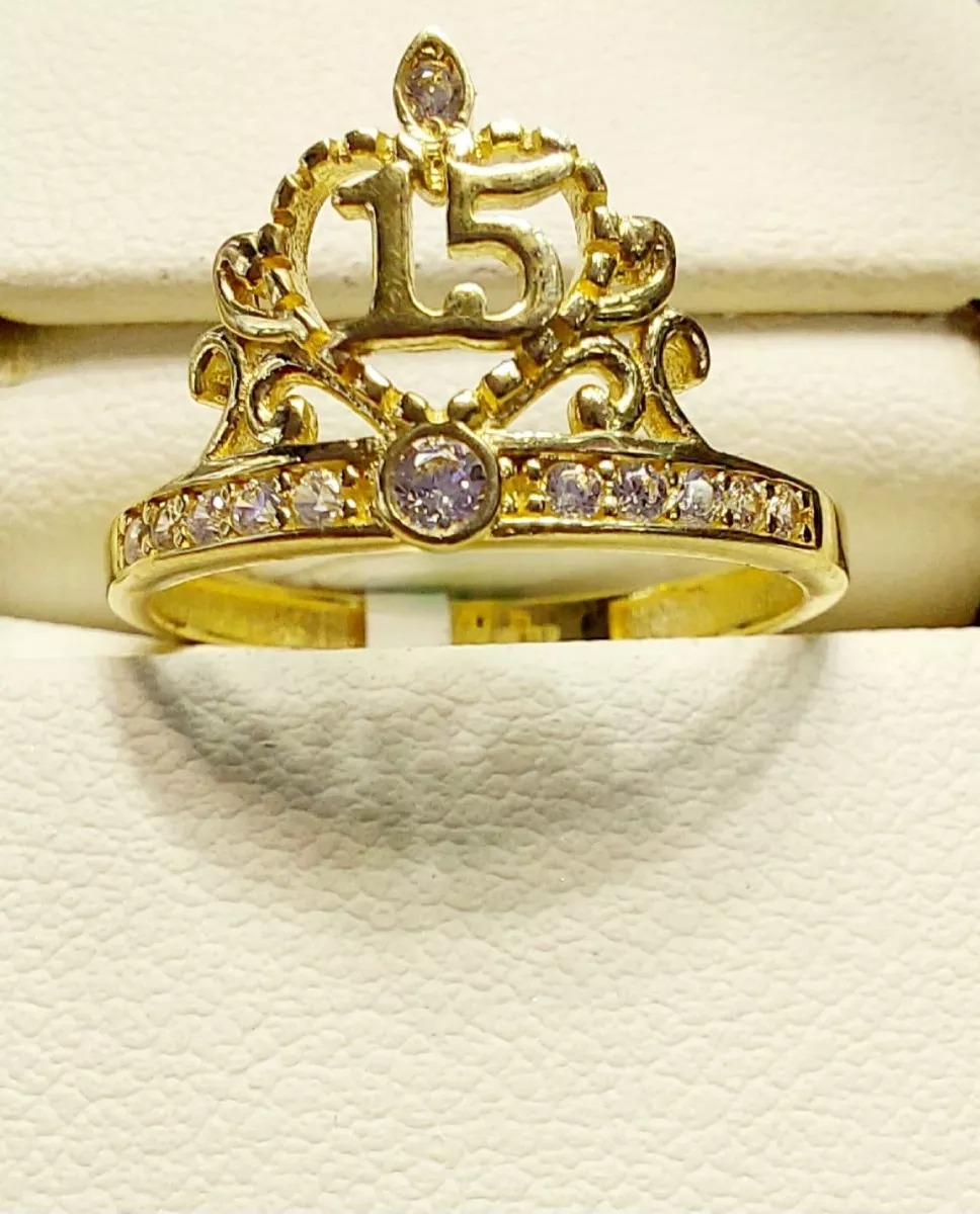 Anillo Mi Corona 15 Años Oro 10 K. + Obsequio