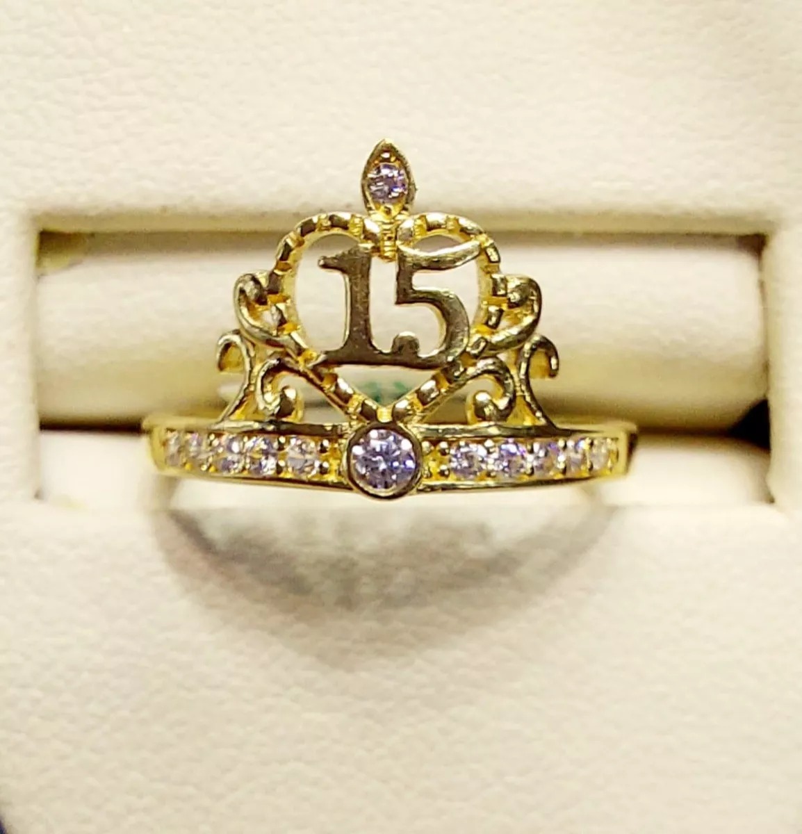 Anillo Mi Corona 15 Años Oro 10 K. + Obsequio