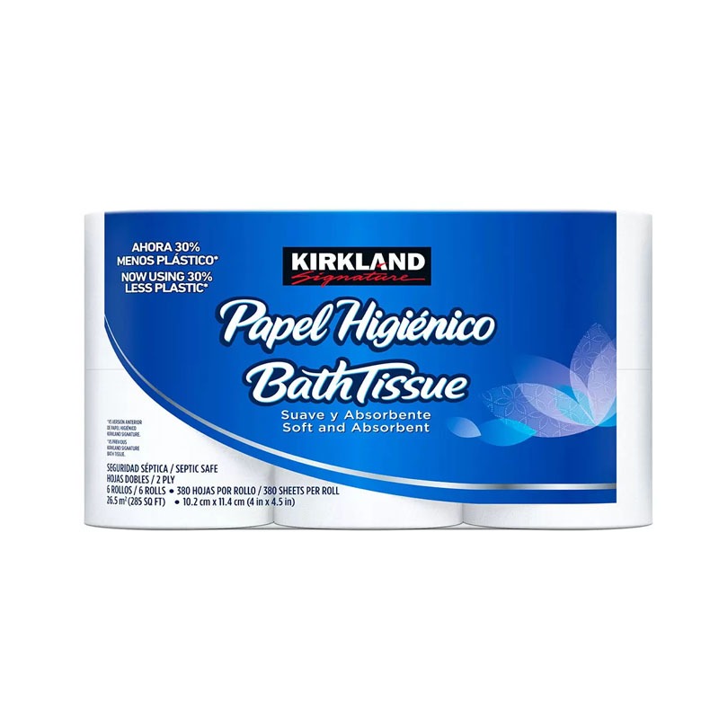 Papel Higiénico Kirkland Signature 30 Rollos 2 Capas 380 Hojas