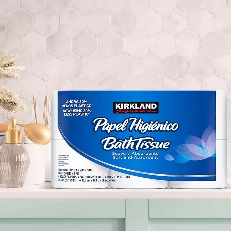 Papel Higiénico Kirkland Signature 30 Rollos 2 Capas 380 Hojas
