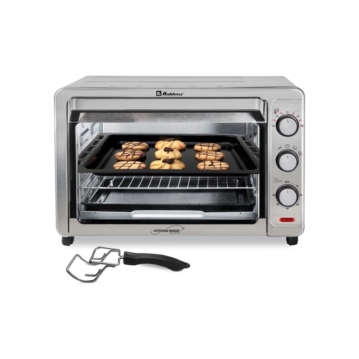 Horno Eléctrico de Convección Koblenz HKM-1500 S/ 3 Programas de Cocción que Permiten Asar, Gratinar, Dorar y Tostar