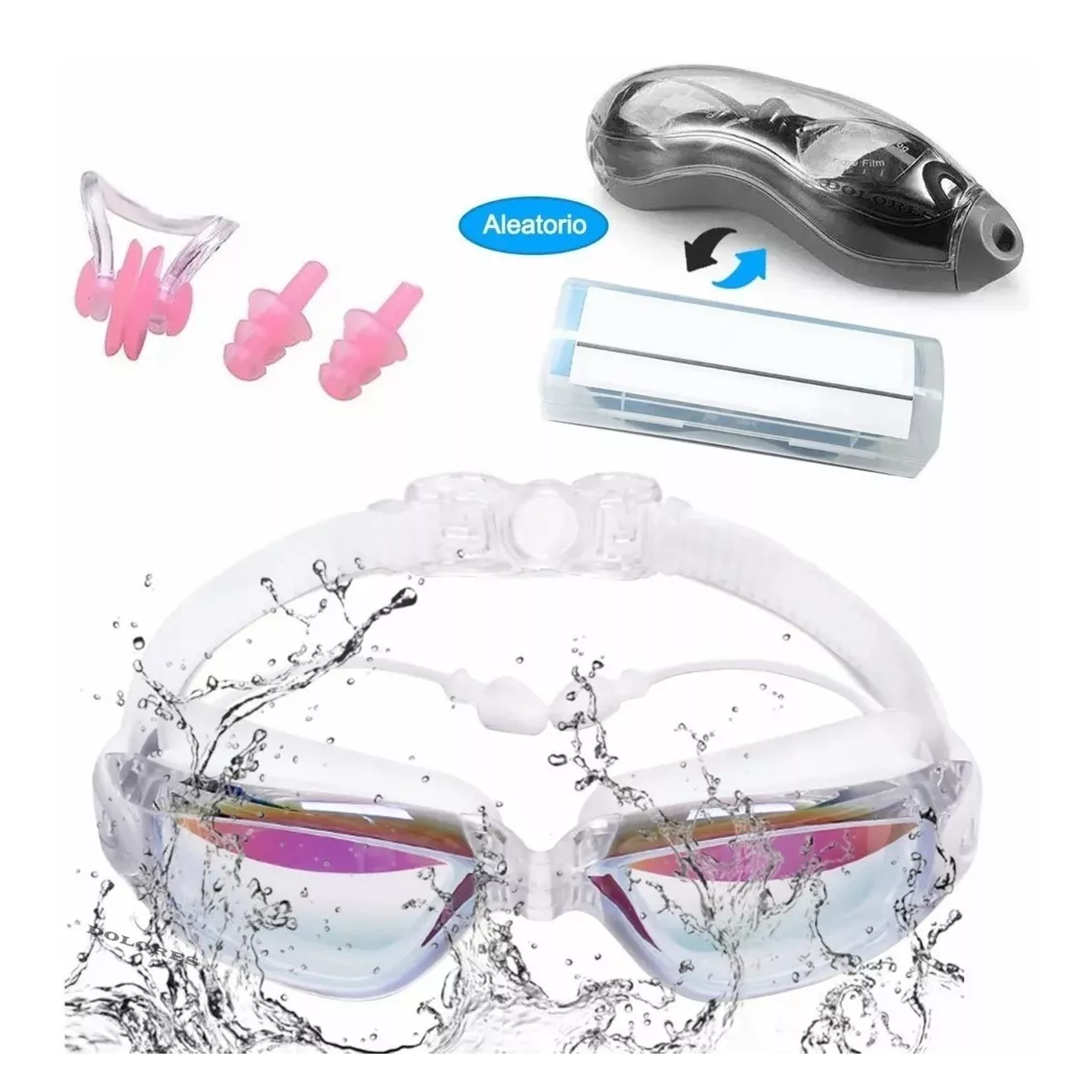 Gogles Natacion Arena Gafas Sin Fugas Protecci Uv Antiempaño Blanco