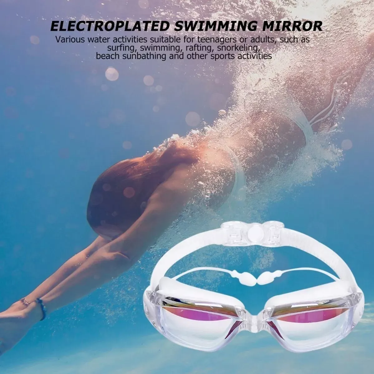 Gogles Natacion Arena Gafas Sin Fugas Protecci Uv Antiempaño Blanco