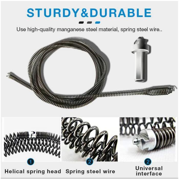 Alambre para Destapar Cañerias MXSKT-001-5 1 Pza 100cm ó 40" Longitud Desatascador Acero Inoxidable, SnakeTol