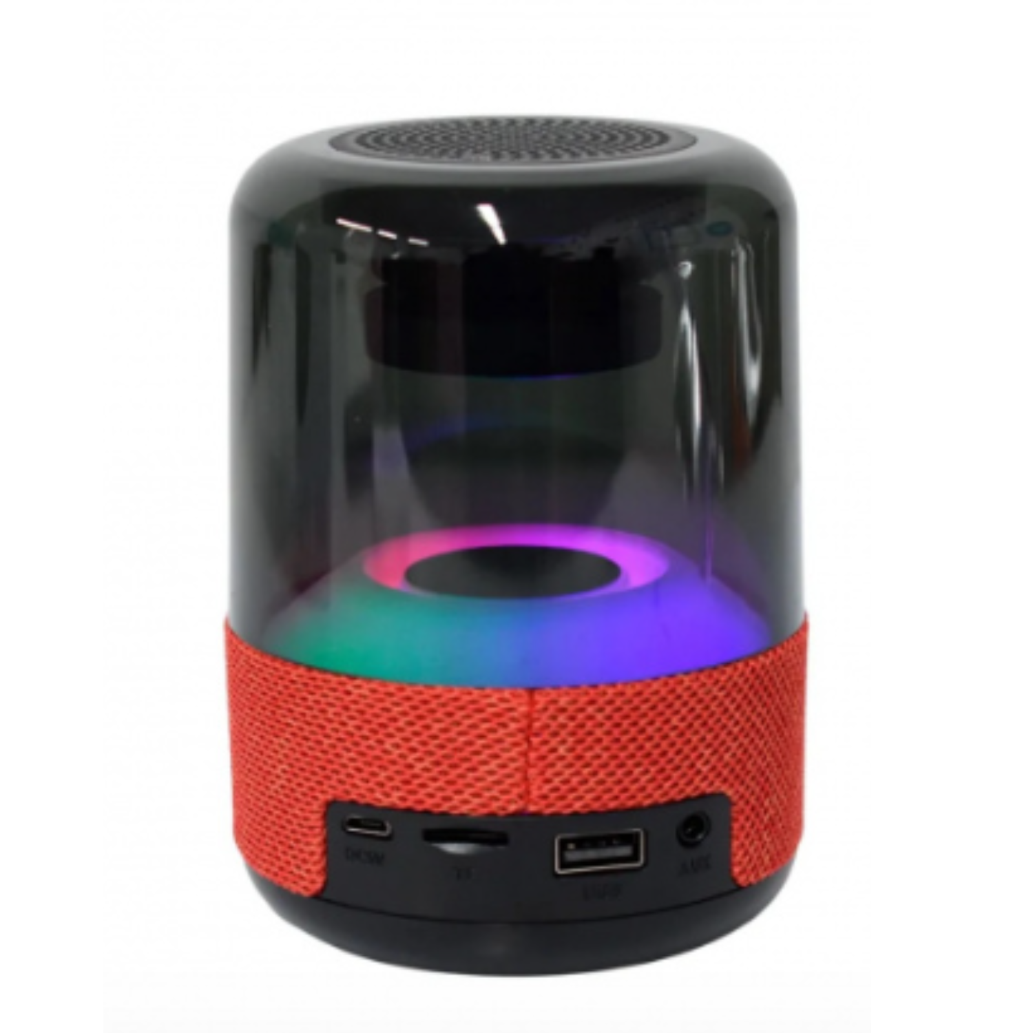 Bocina Bluetooth portátil luz LED de colores de 360 grados