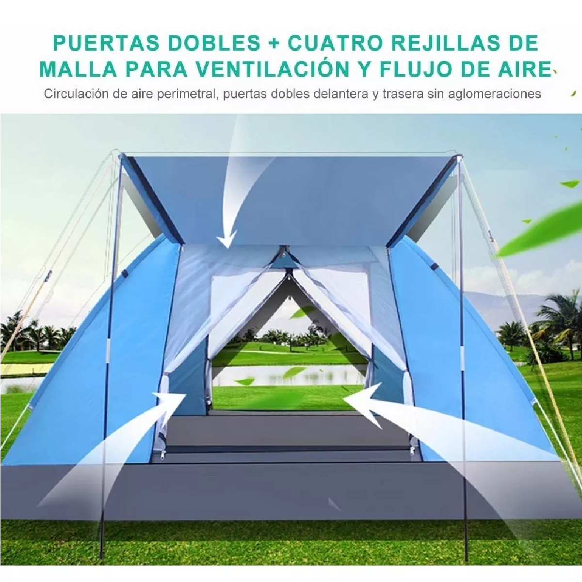 Tienda Casa Campaña Camping Acampar Para 4personas 210x200cm