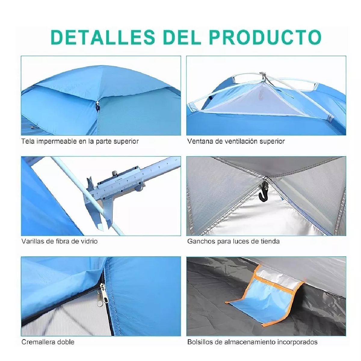 Tienda Casa Campaña Camping Acampar Para 4personas 210x200cm