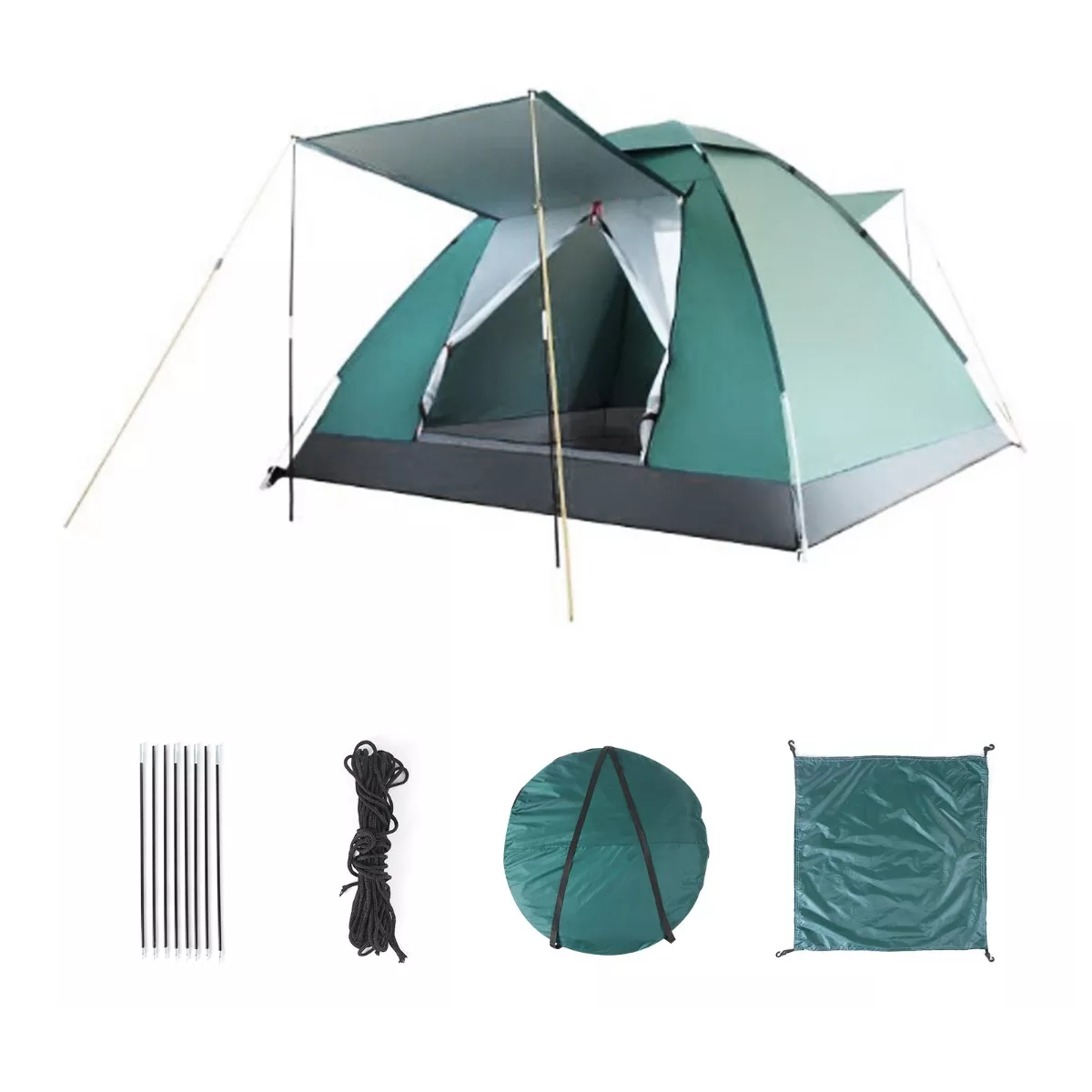 Casa De Campaña Para 4 Personas Tienda De Acampar Grandes Verde