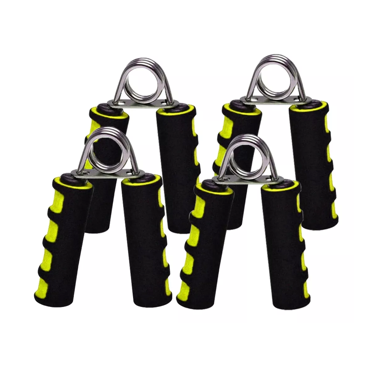 Kit Hand Grip Ejercitador De Mano Fitness Antebrazo 5-60kg 4pcs Amarillo