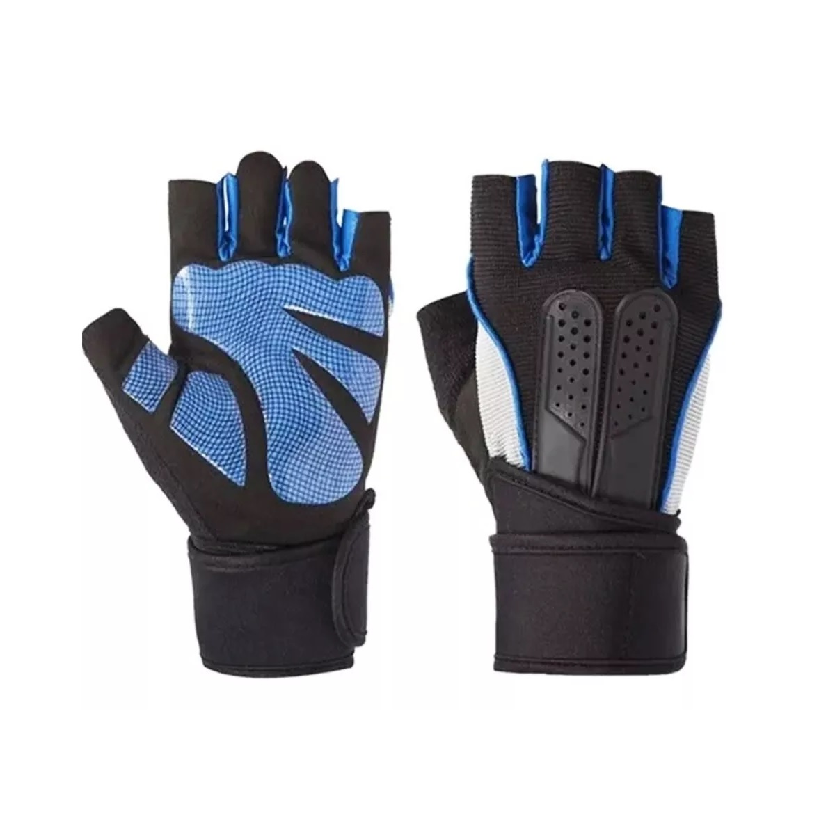 Guantes Gym Tacticos Pesas Crossfit Gimnasio Mujer Hombre Azul L