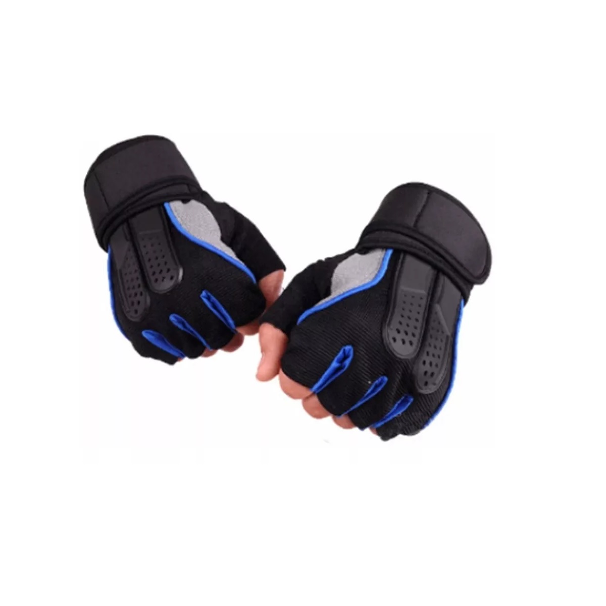Guantes Gym Tacticos Pesas Crossfit Gimnasio Mujer Hombre Azul L