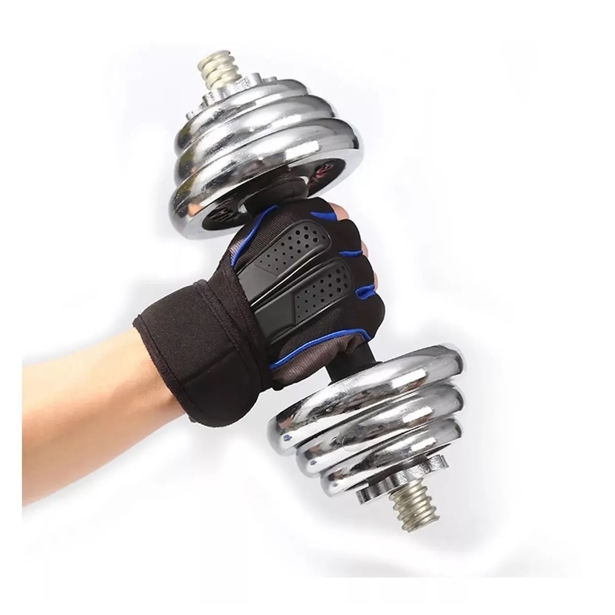 Guantes Gym Tacticos Pesas Crossfit Gimnasio Mujer Hombre Azul L