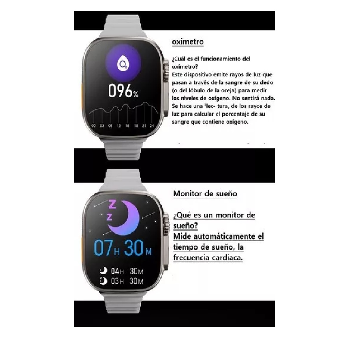 Reloj Inteligente T800 Ultra Smartwatch Carga Inal mbrica Negro