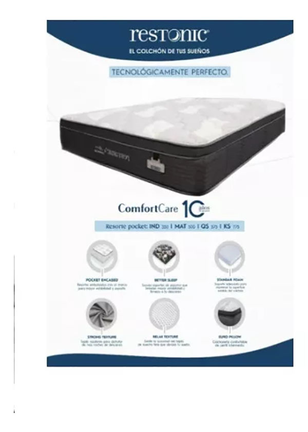Colchon Matrimonial Restonic Aria Resortes Independiente