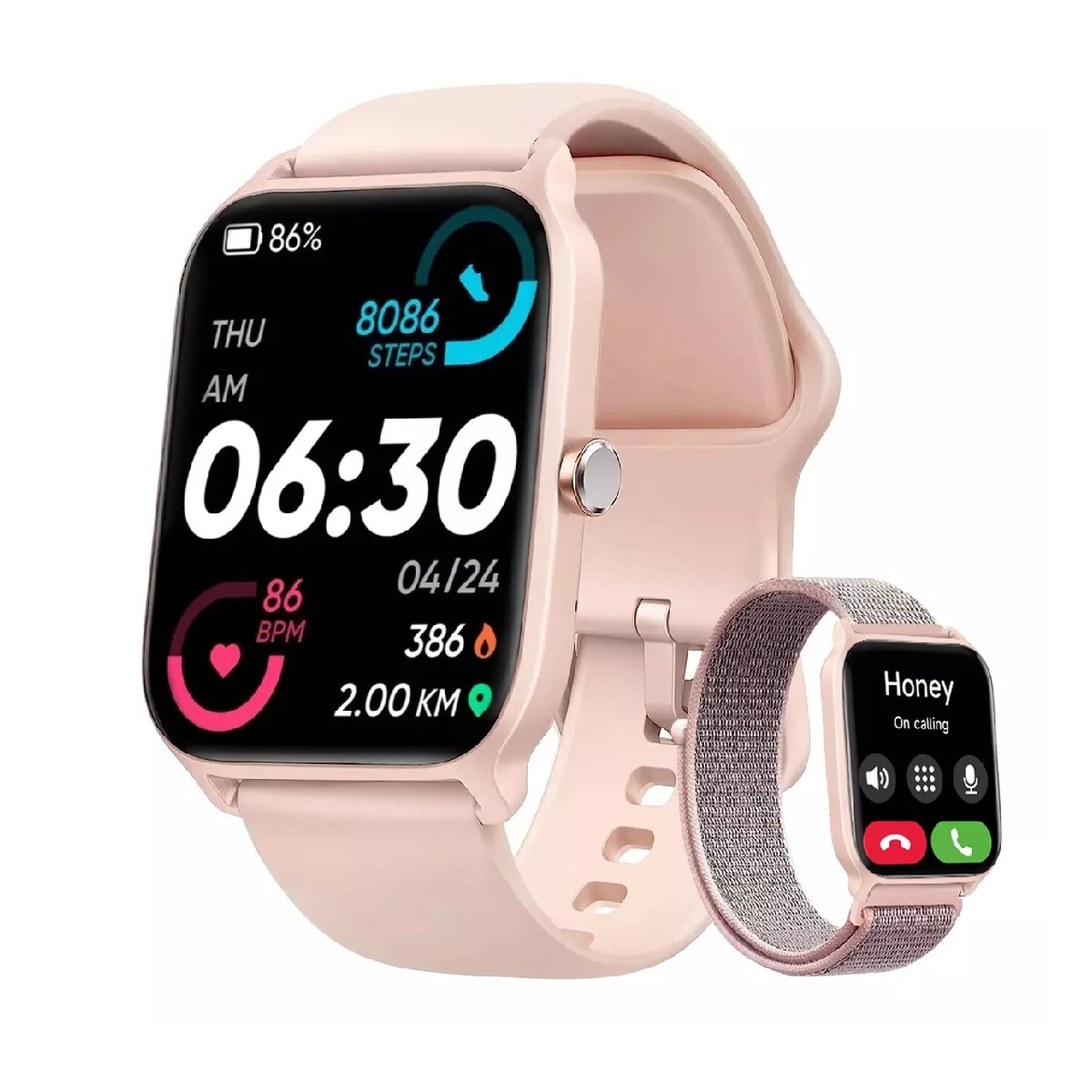 Smartwatch 1.8'' Reloj Inteligente Bluetooth Llamada Alexa Rosa