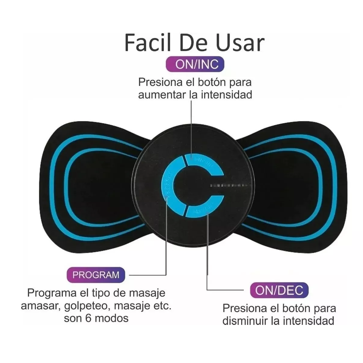 Masajeador Eléctrico Cuello Espalda Aparato Portáti Muscular