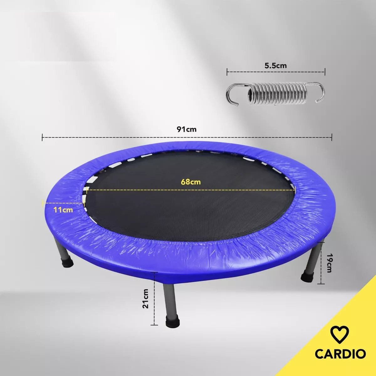 Trampolin Brincolin Aeróbico 91cm Tumbling Fitness Gym Ejerc Azul