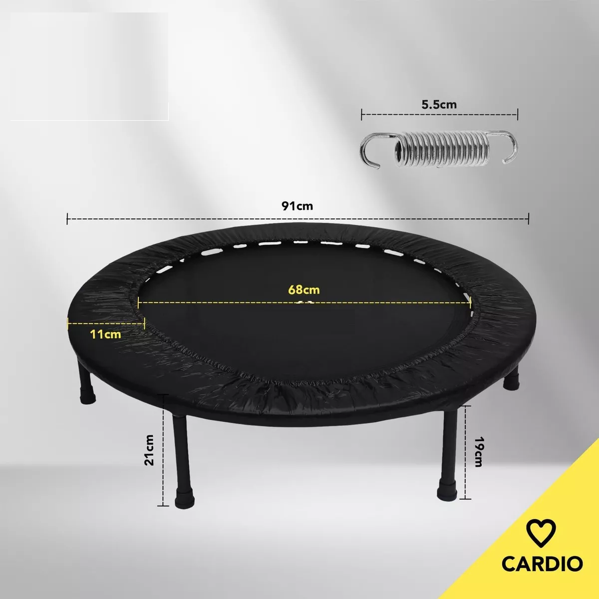 Trampolin Brincolin Aeróbico 91cm Tumbling Fitness Gym Ejerc Negro