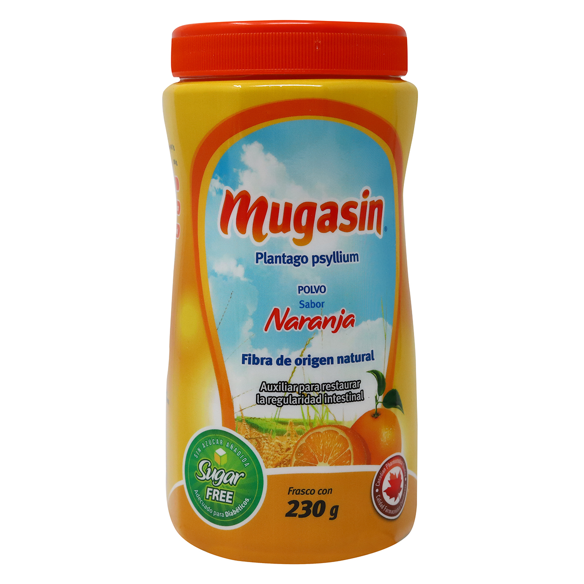 MUGASIN POLVO SABOR NARANJA, FRASCO CON 230 G