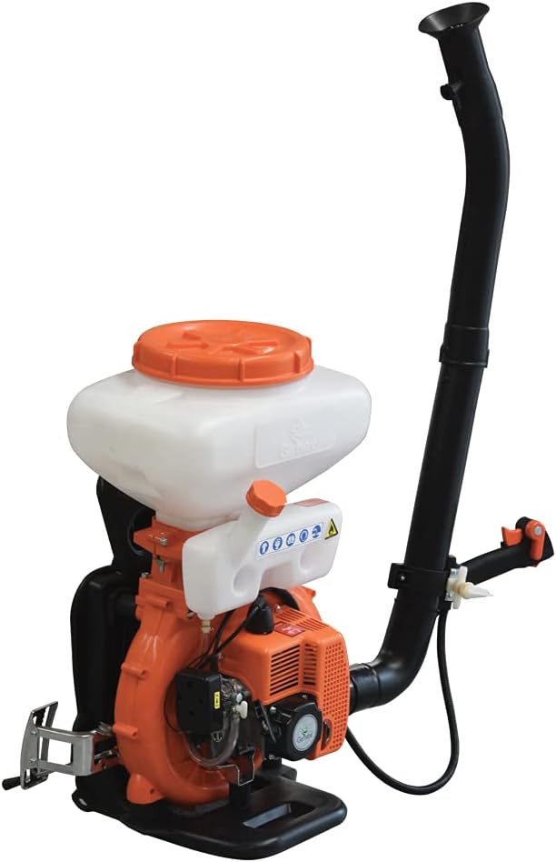 Aspersor de mochila con motor 14 litros Para polvo líquido en un solo tanque Con sistema antivibratorio Motor 2 tiempos