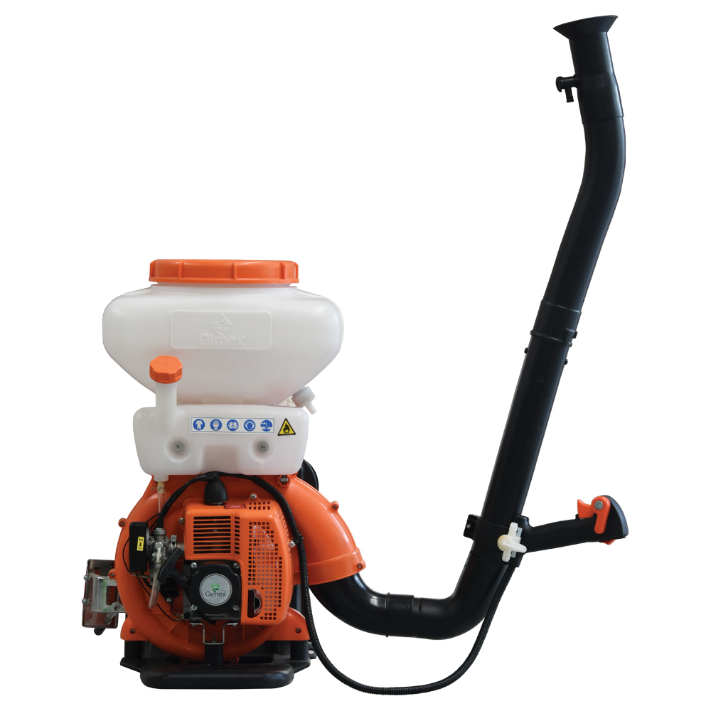 Aspersor de mochila con motor 14 litros Para polvo líquido en un solo tanque Con sistema antivibratorio Motor 2 tiempos