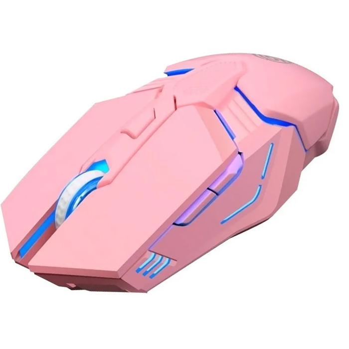 Mouse Gamer 6d M12 6 Botones Ergonómico Rosa