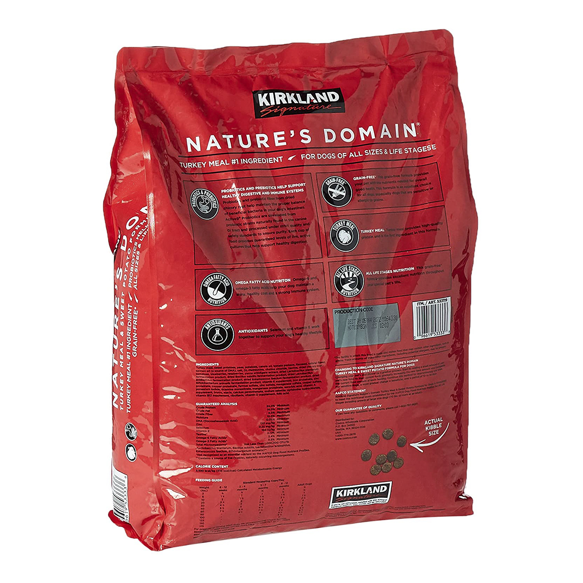 Alimento Para Perro Kirkland Nature's Domain Pavo y Camote 15.87 Kg