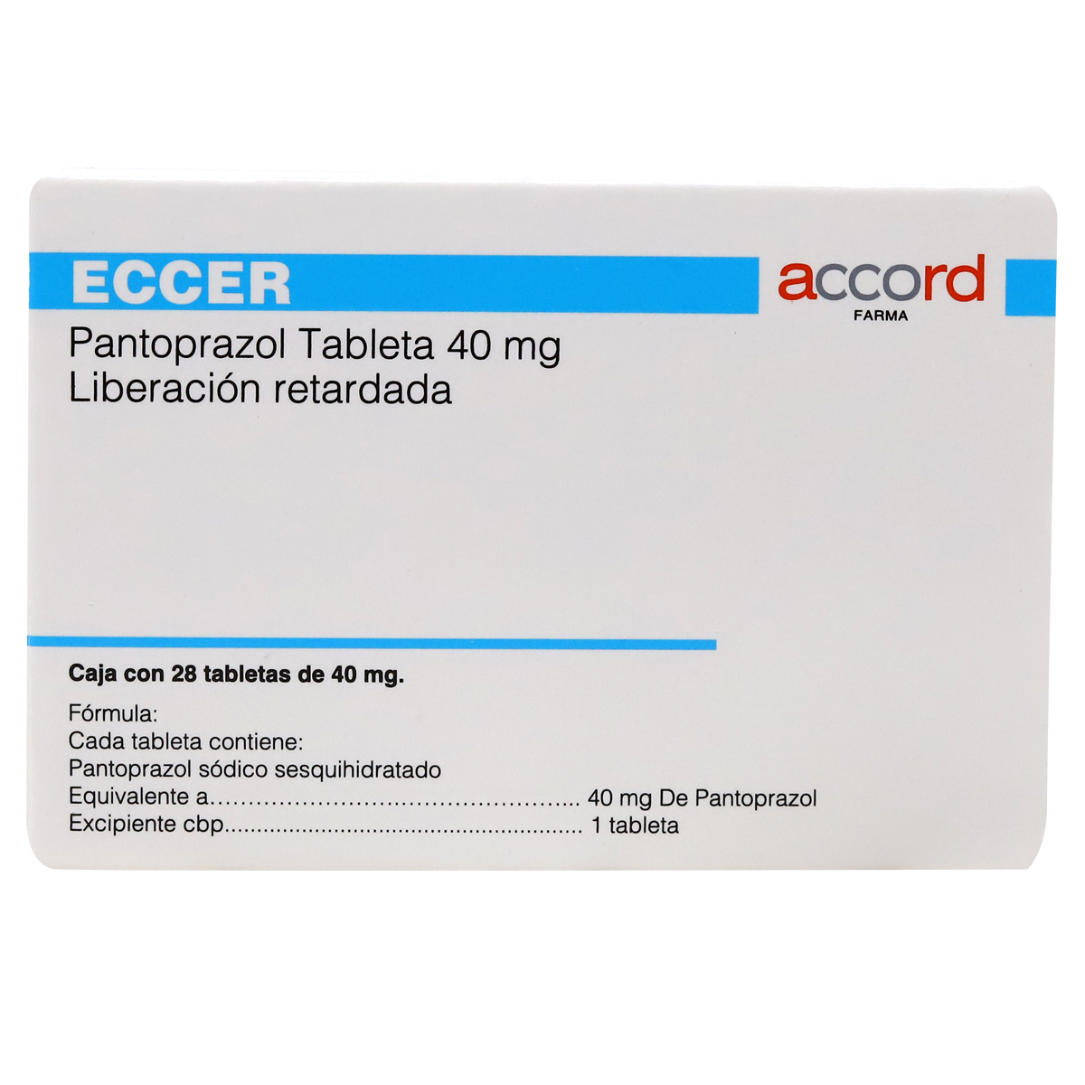 ECCER PANTOPRAZOL 40MG 28 TABLETAS DE LIBERACIÓN RETARDADA