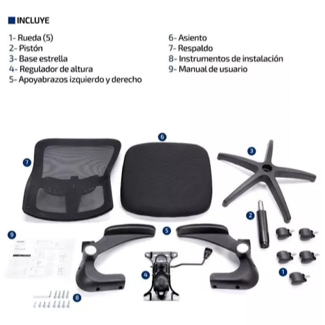 Silla Ejecutiva Oficina Ergonomica Ajustable Mesh Escritorio Apoyabrazos Moviles