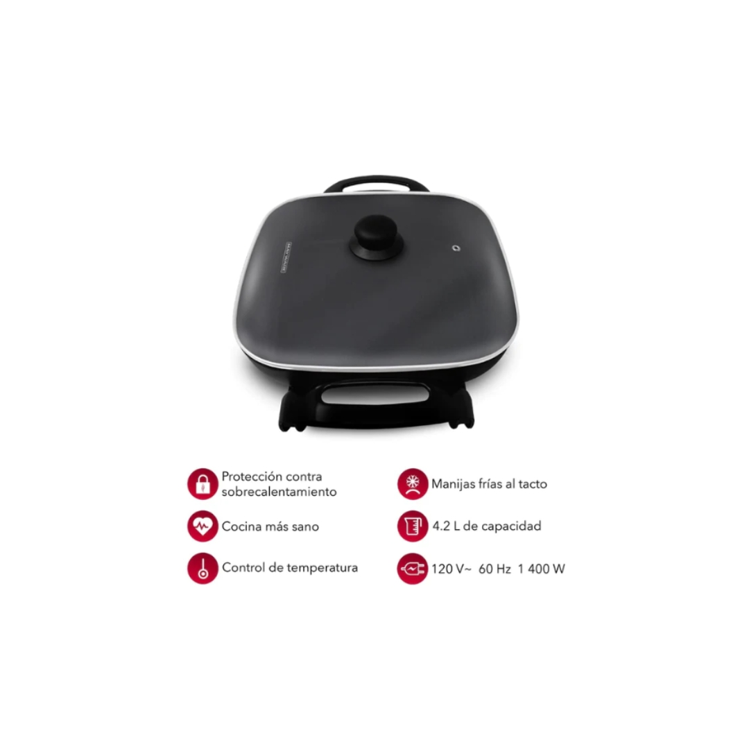  Sartén Eléctrico Mayware HY-3030 4.5L 120V Antiadherente 