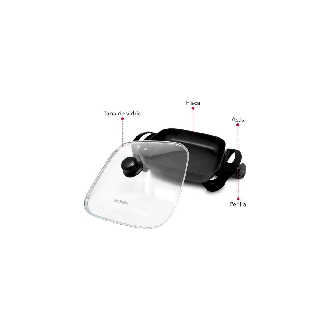  Sartén Eléctrico Mayware HY-3030 4.5L 120V Antiadherente 