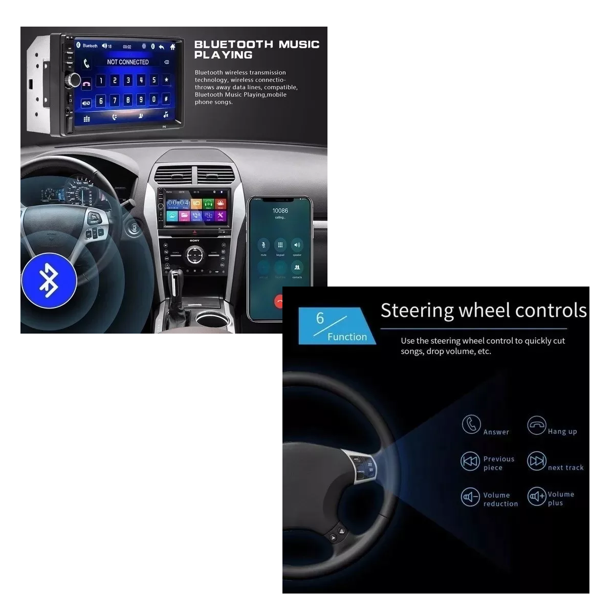 Espejo Enlace Bt Car Stereo 7 Pulgadas 7018b Hd Pantalla Táctil