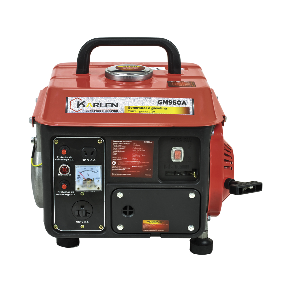 Generador a Gasolina 2 tiempos enfriado por aire 0.85kva/110v/60hz Monofásico 4.2 Litros Arranque Manual Ideal para uso en el hogar, camping, trabajos al aire libre y uso comercial