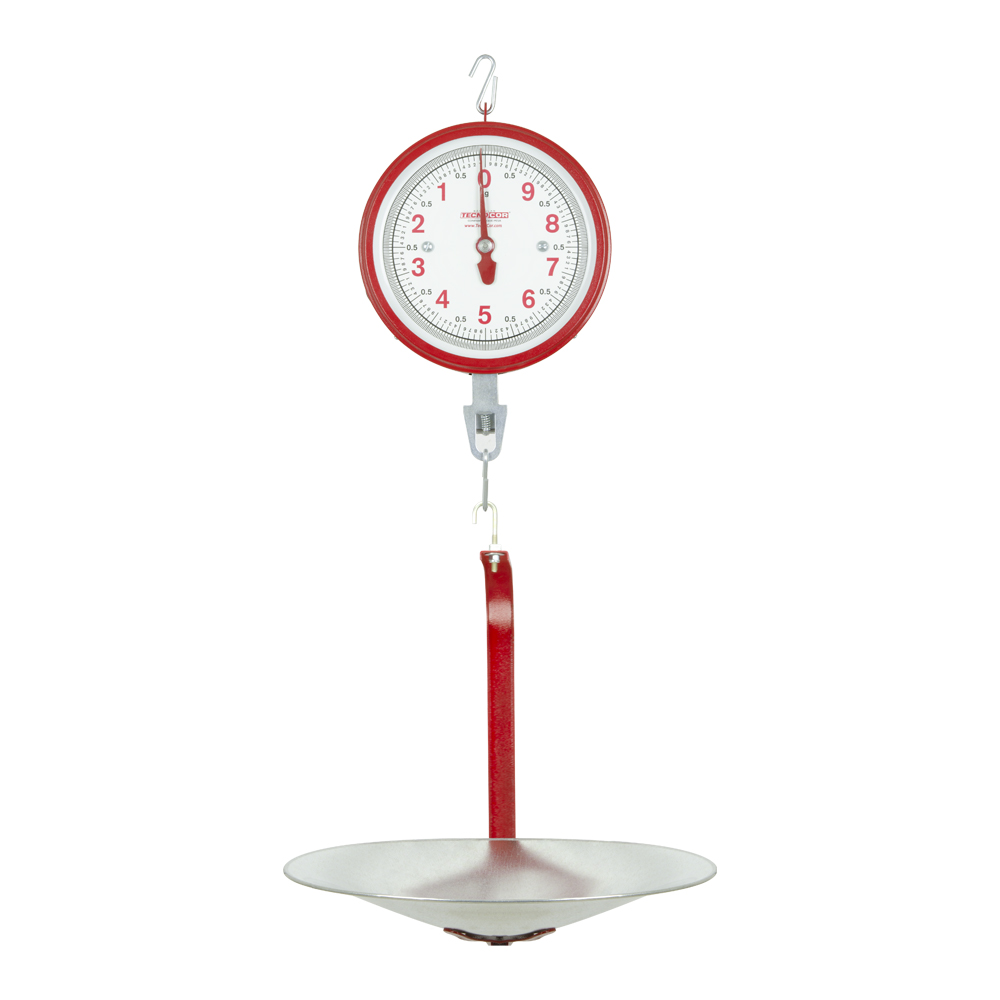 Báscula Colgante De Reloj 10kg Para Medición Fácil y Precisa De Peso Cucharon Plástico ABS grabado Alimenticio Charola De Aluminio-Hasta 10 Kg