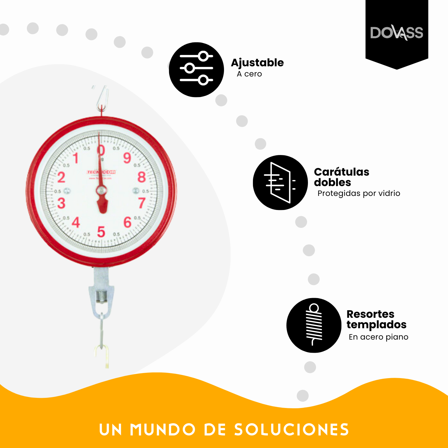 Báscula Colgante De Reloj 10kg Para Medición Fácil y Precisa De Peso Cucharon Plástico ABS grabado Alimenticio Charola De Aluminio-Hasta 10 Kg