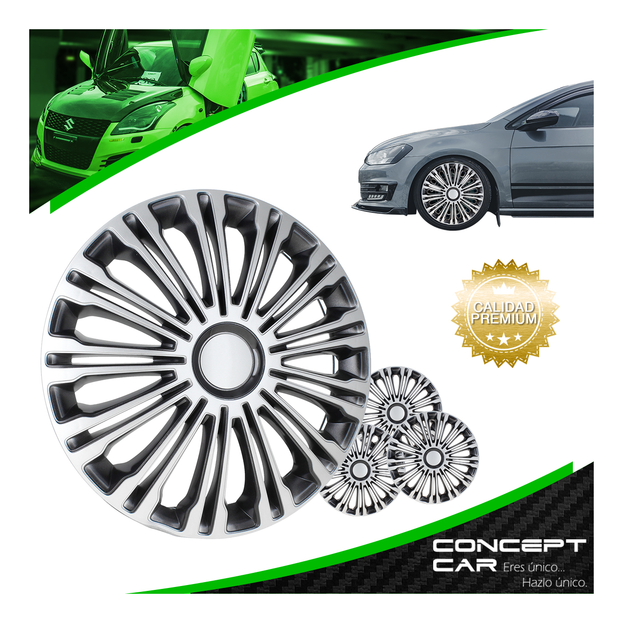 Juego 4 Tapones Rin Calidad Premium Volante Rin 13