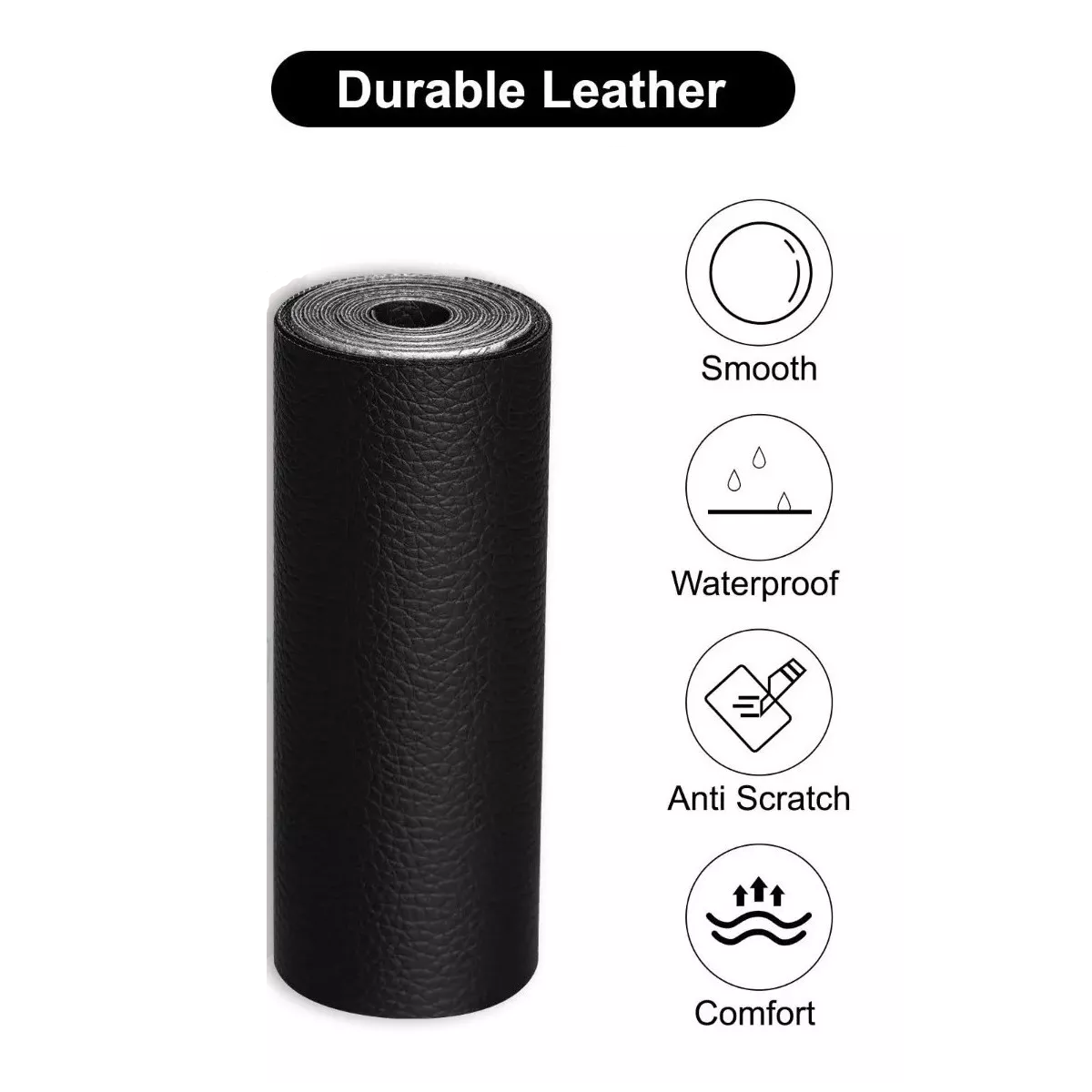 Parche Autoadhesivo Para Reparación De Vinilo O Cuero Negro