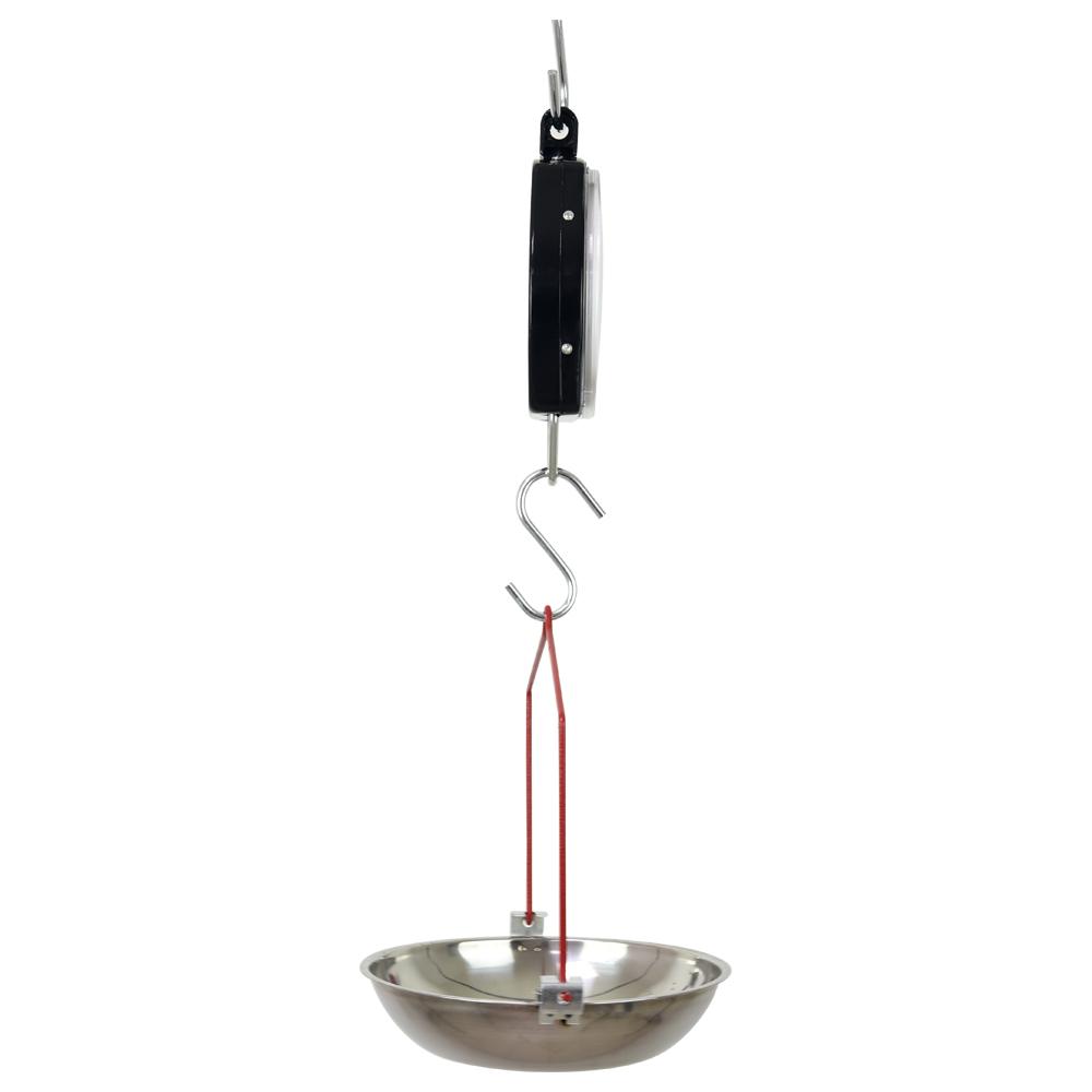 Báscula Mecánica Colgante Ajustable a ceroCapacidad 10kg/50g Ajustable a cero Arillo en acero inoxidable Cuerpo en lamina de acero Color Gris