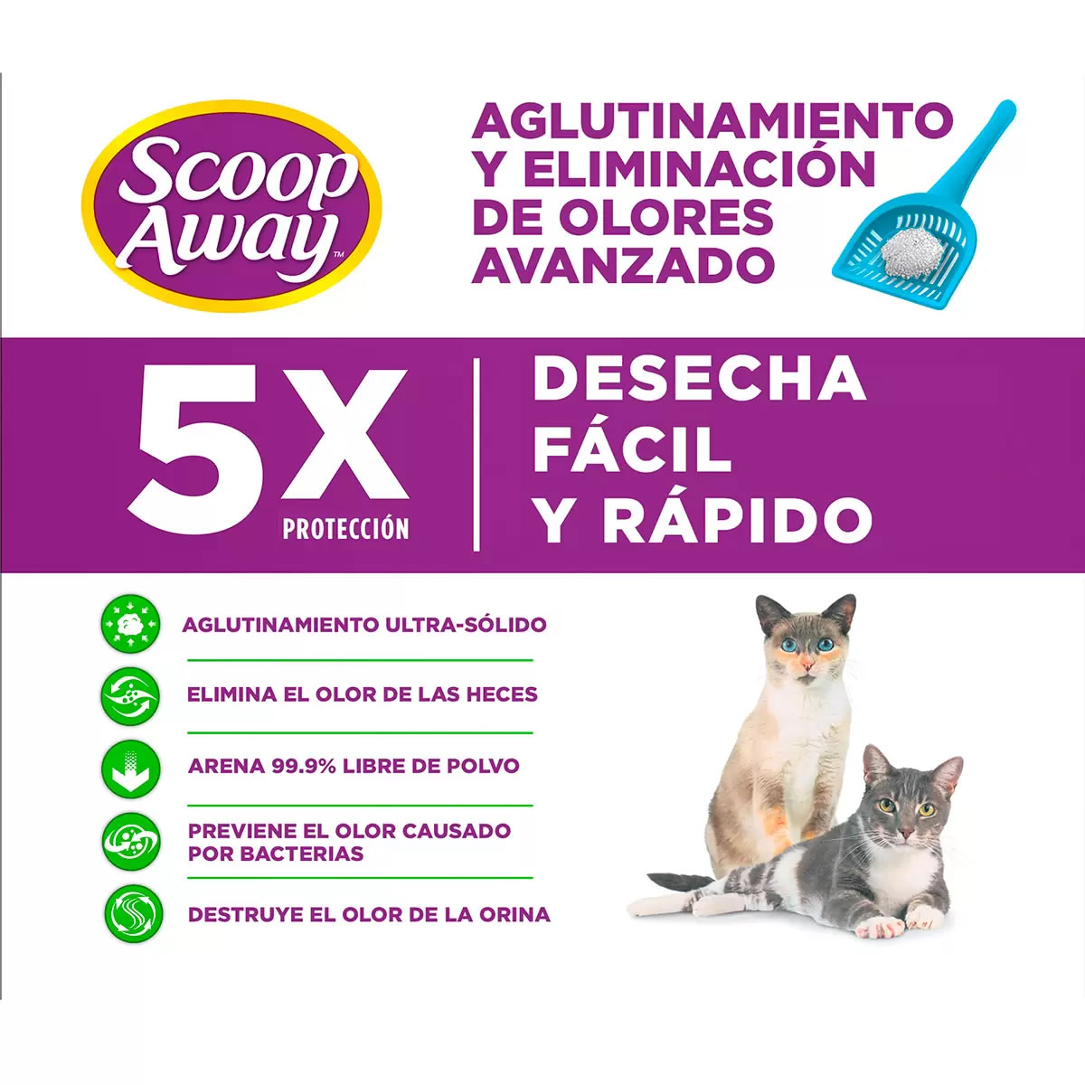 Arena Para Gato Scoop Away 19 kg Aglutinante