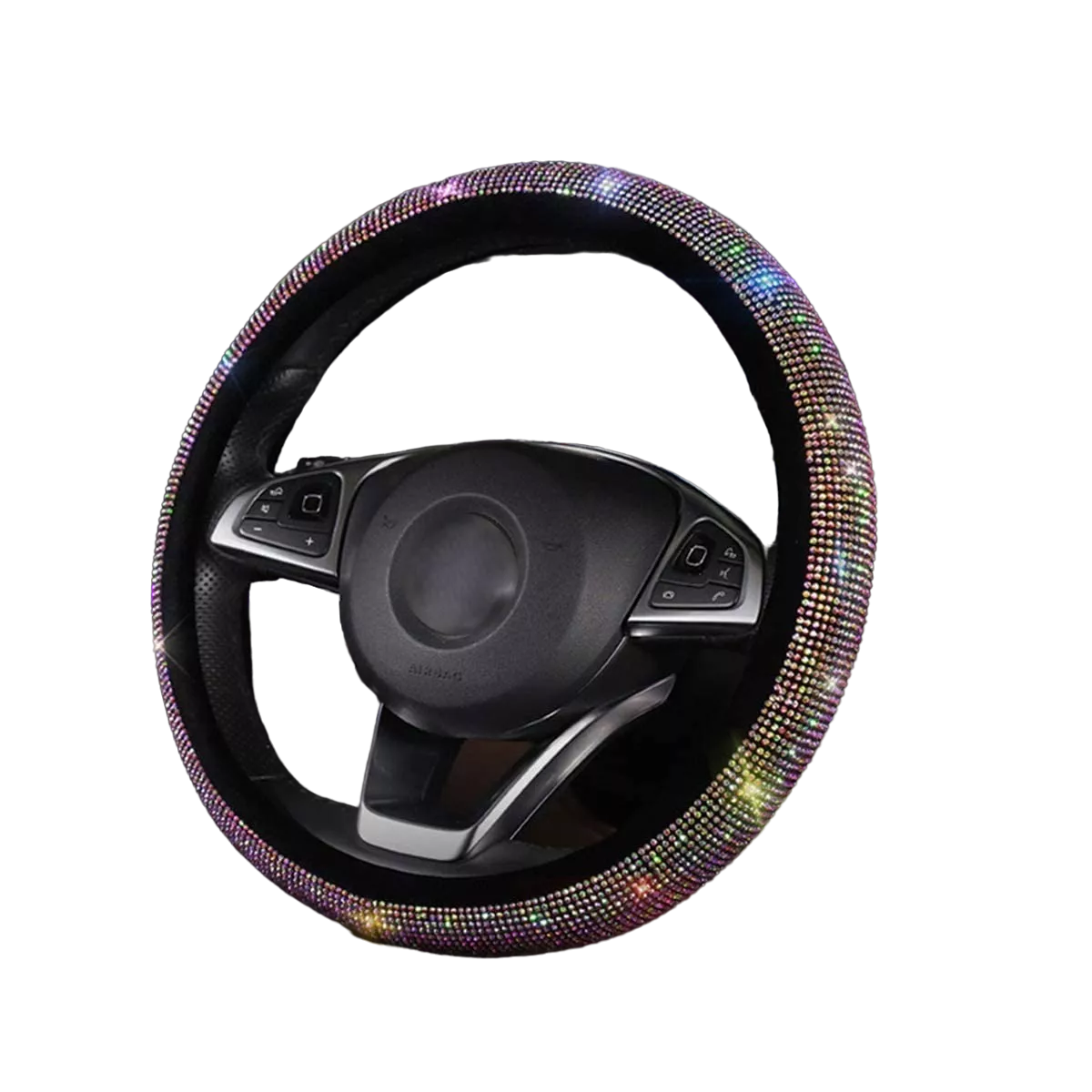 Kit Funda Volante Diamantes Decoración Para Carro D Dama 5pz