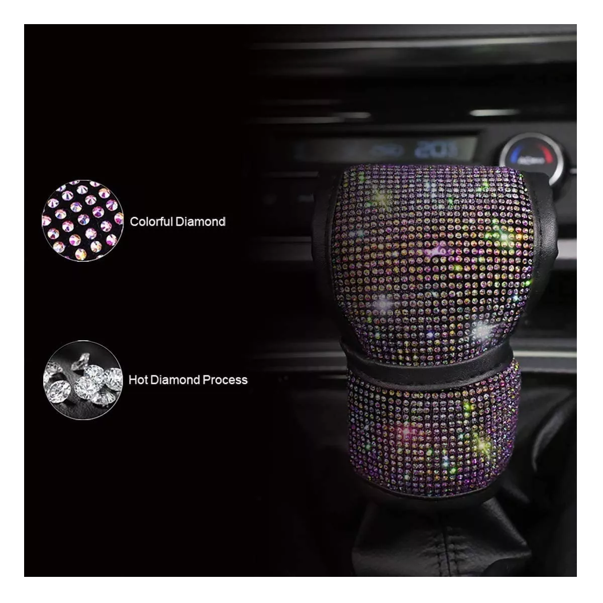 Kit Funda Volante Diamantes Decoración Para Carro D Dama 5pz