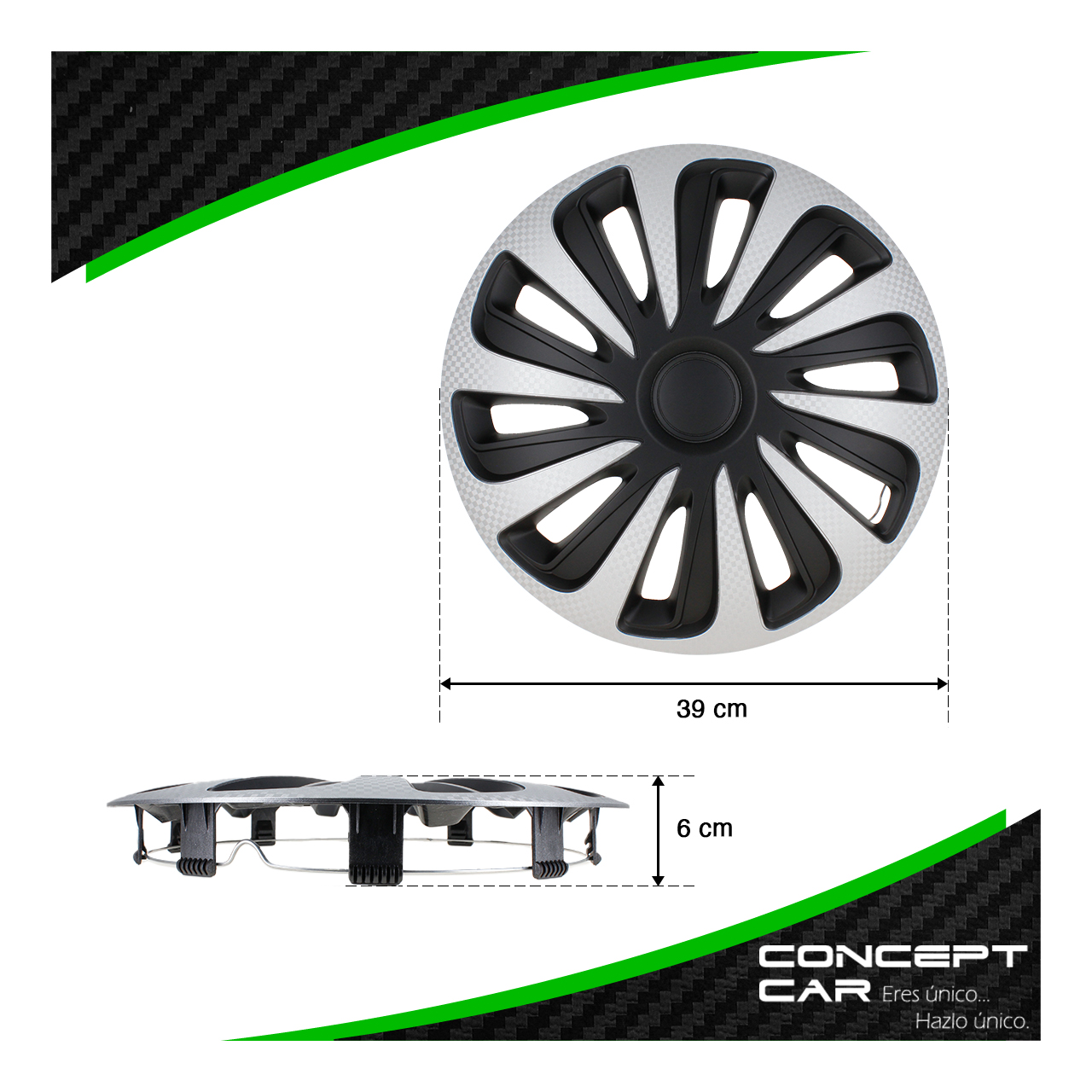 Juego 4 Tapones De Rin Calidad Premium Caliber Carbon Rin 14