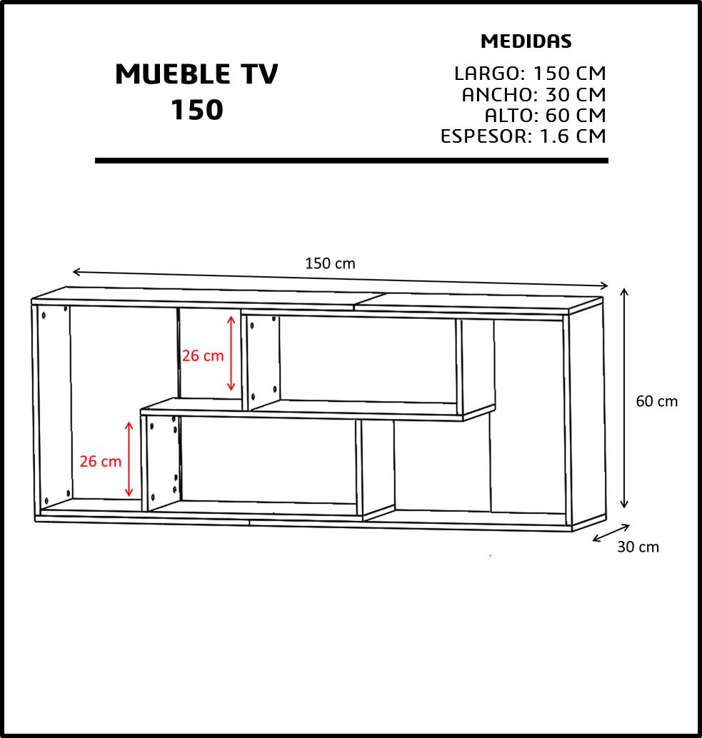 Mueble Para Tv - 150 Centro De Entretenimiento
